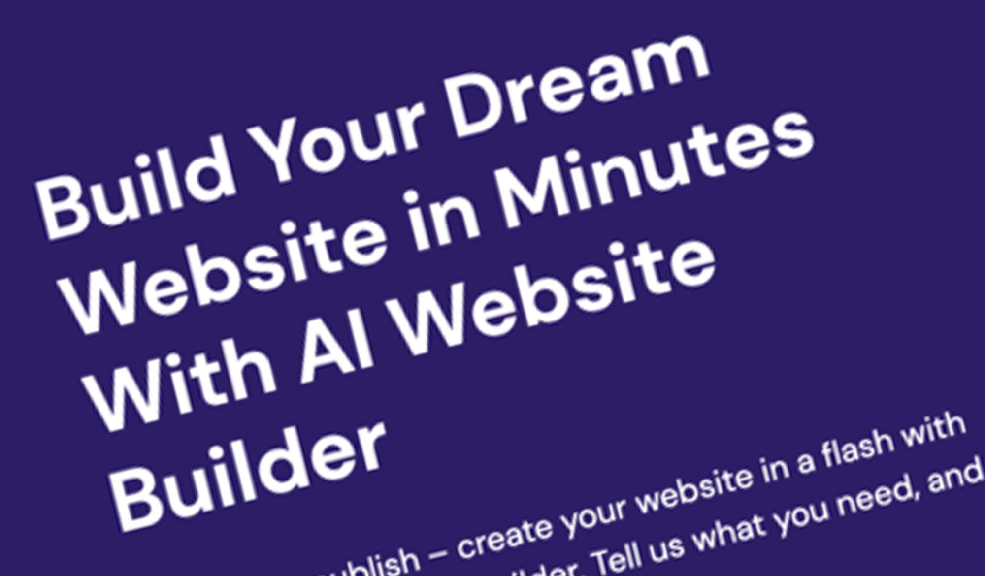Banner from an AI website builder promising ease